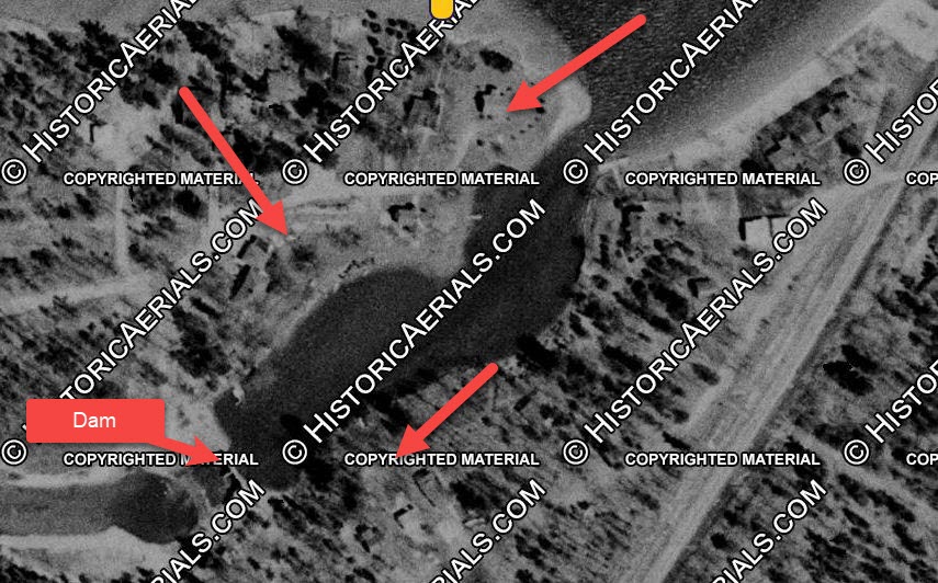 Van Ettan Lake Lodge (Van Etten Lake Lodge) - 1958 Aerial With Possible Locations Of Van Ettan Lodge (newer photo)